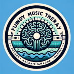 DALL·E 2023-12-28 12.22.08 - Modify the recently designed logo for 'Fundy Music Therapy' by replacing the sun at the center with an image of a brain. Keep the circular design with